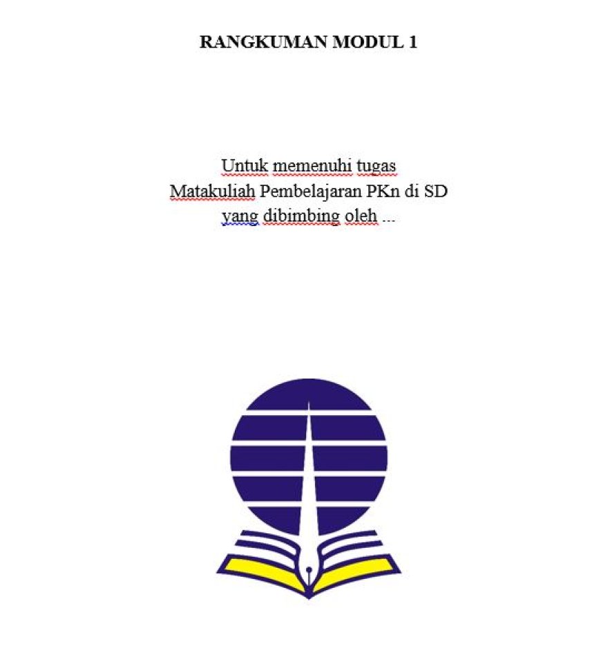 RANGKUMAN MODUL 1 (Pembelajaran PKn di SD)